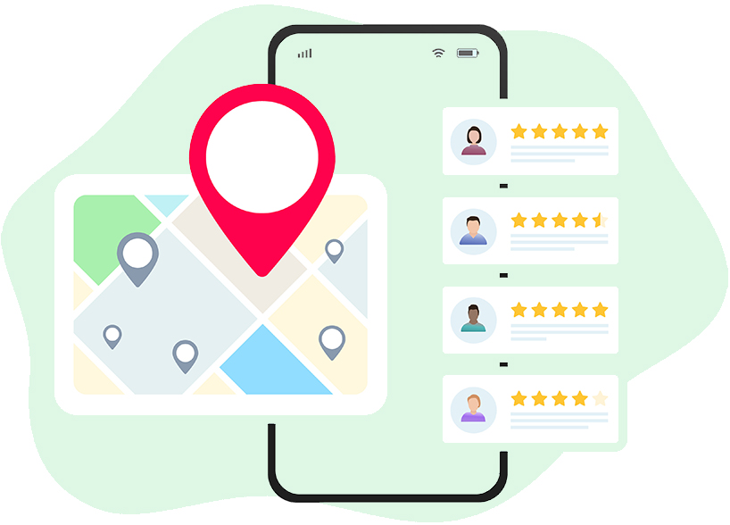 Local SEO for small businesses. Marketing based on customer rati